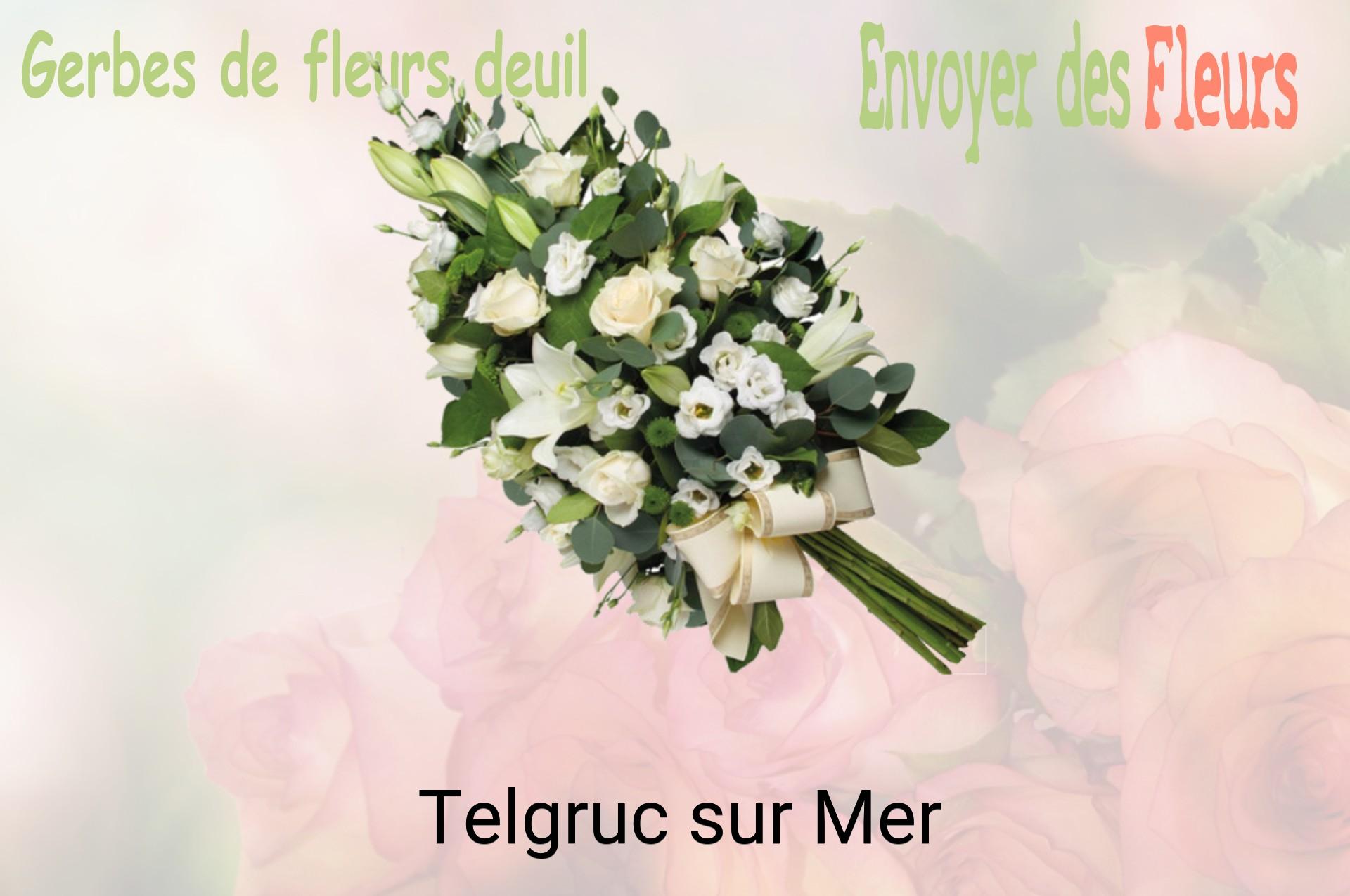 Gerbe de fleurs de deuil livrée à Telgruc-sur-Mer